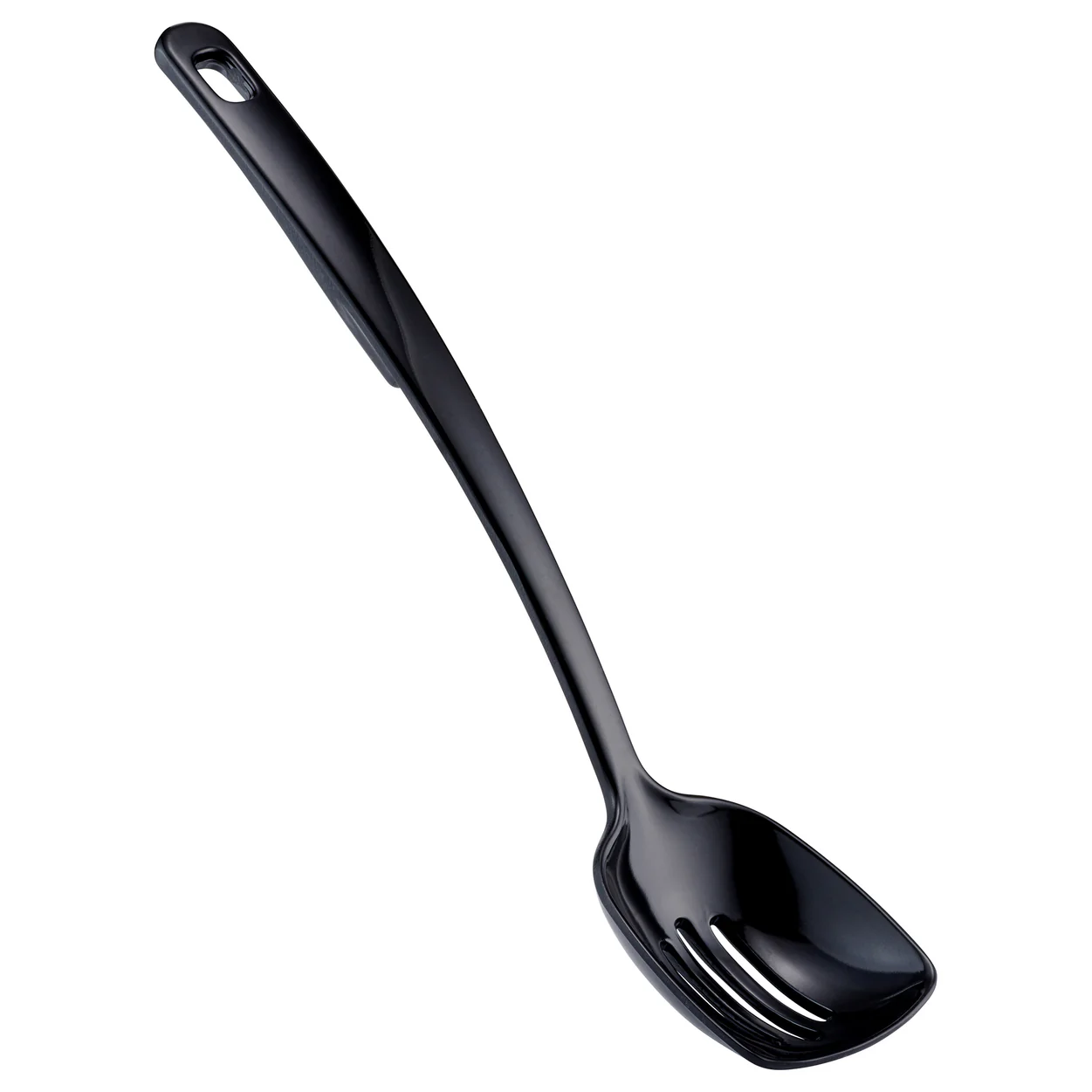 TB105N Black Melamine Slotted Spoon 310mm