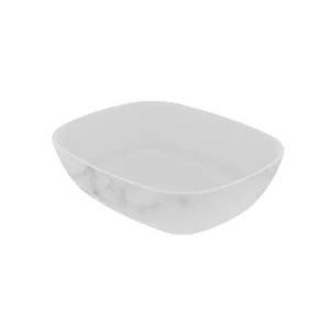 White Carrara Melamine 1/2 Size Crock 265x325x80mm 3.5L