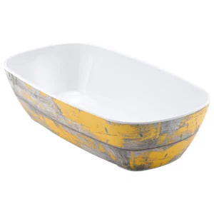 TWD7713Y Rustic Yellow Tura Melamine 1/3 Size Crock 176x325x80mm 2L